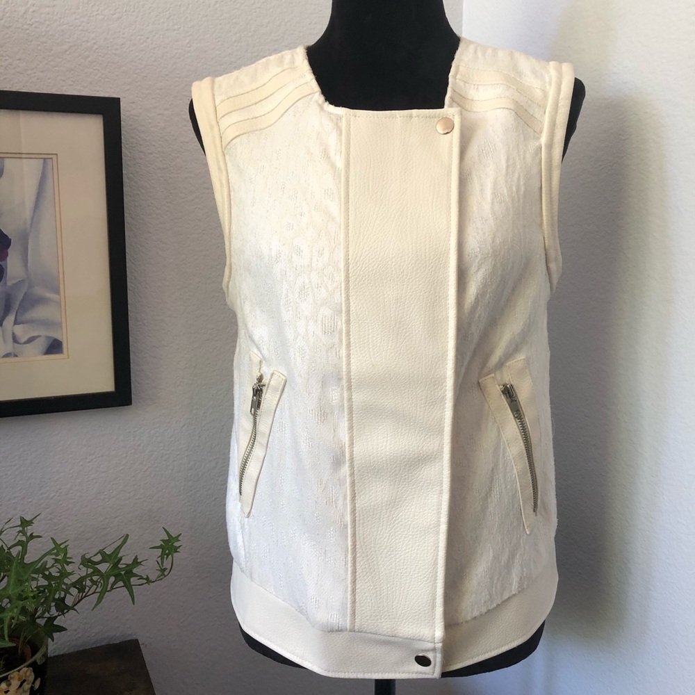 Elizabeth and James Creme White Biker Vest